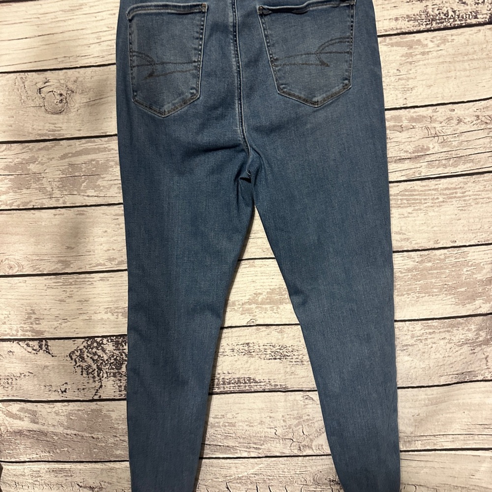 American Eagle Super High Rise Jegging Jeans Next Level Stretch Women 16 - Picture 3 of 5